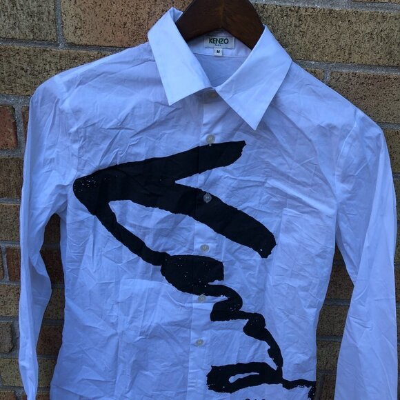 Kenzo Takada Signature Button Up Printed Shirt Medium - Picture 6 of 6